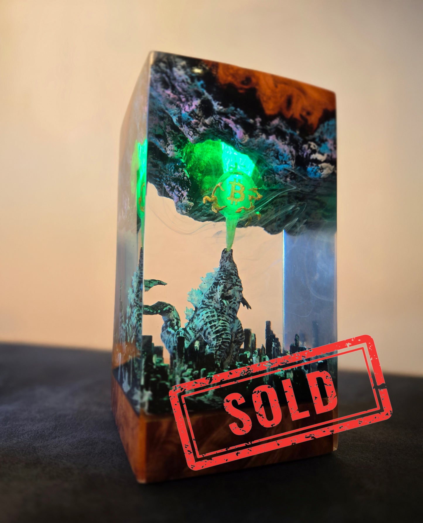 Artifact #2 - Handmade Polished Resin Lamp Omega Candle with PoW 42/50 Limited Edition Card