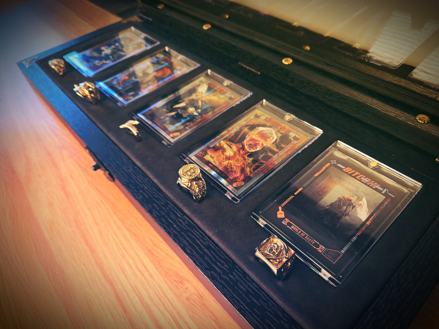 Artifact #1 - Custom Chest of World Of Rusty designed cards Series 3 with matching rings