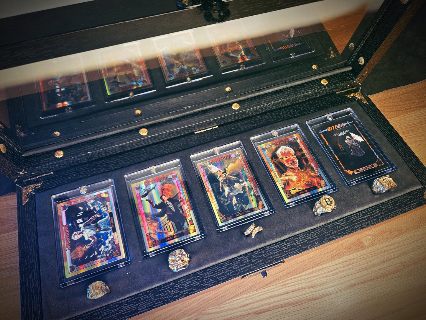 Artifact #1 - Custom Chest of World Of Rusty designed cards Series 3 with matching rings