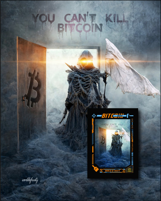 Metal BTC Card Display Artwork - The Reaper's Surrender