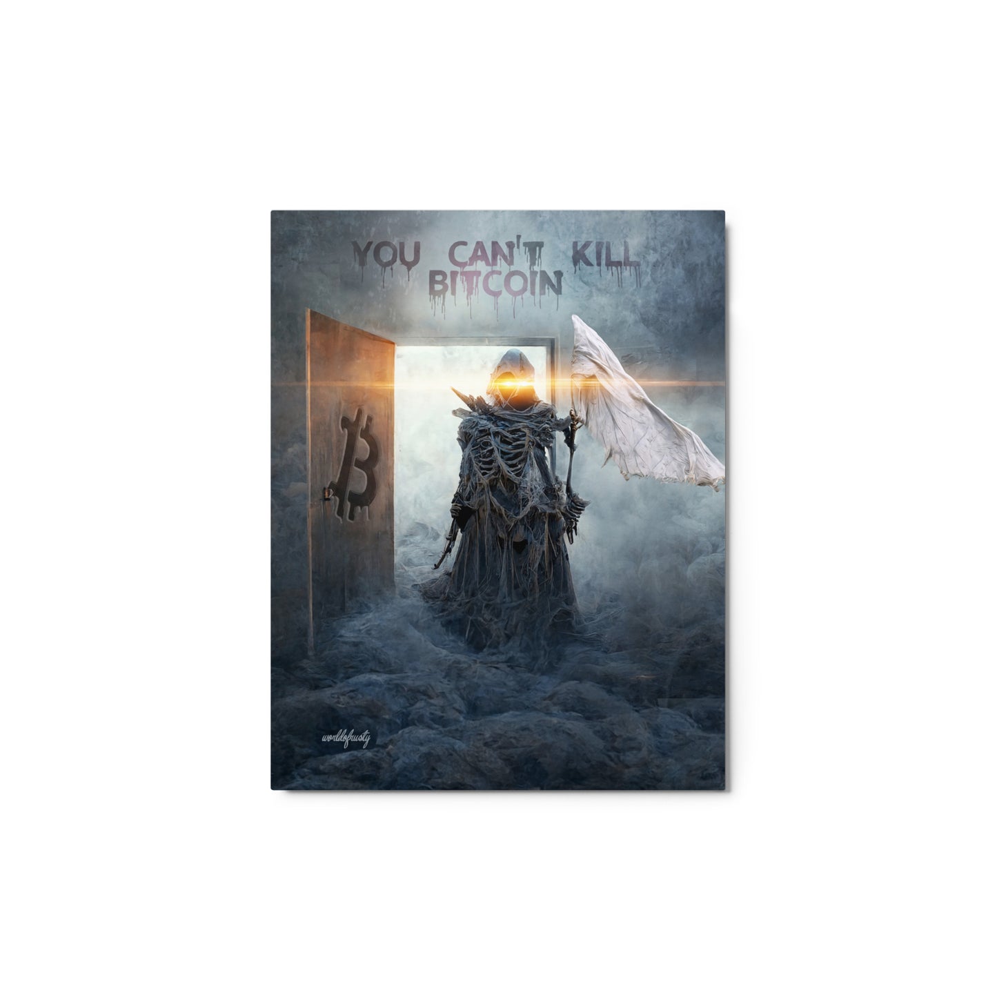 Metal BTC Card Display Artwork - The Reaper's Surrender