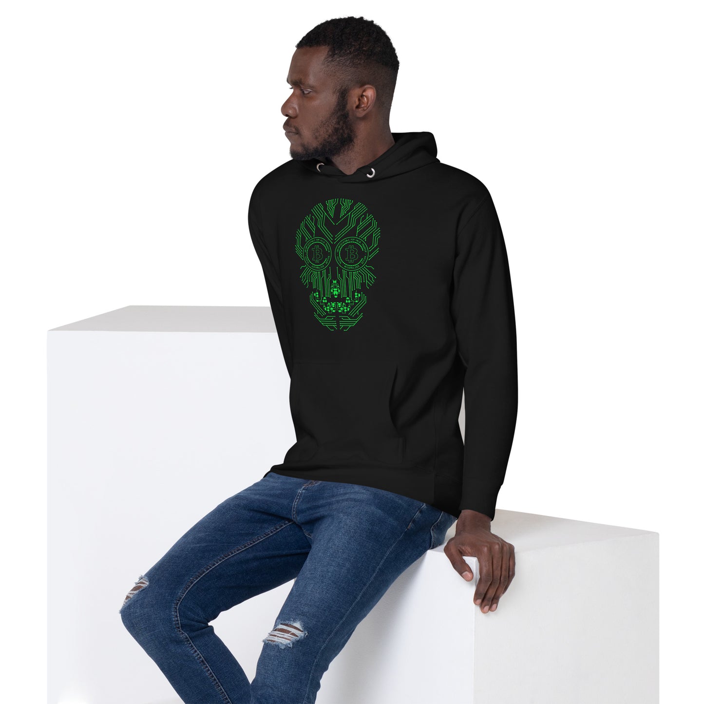 Bitcoin Skull Hoodie - Green edition