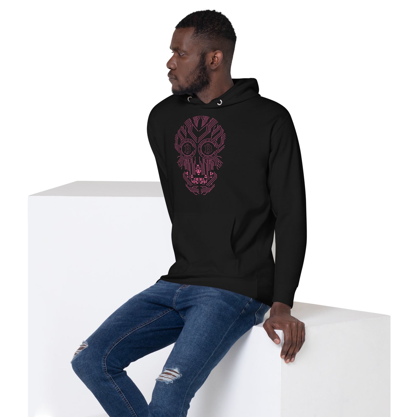 Bitcoin Skull Hoodie - Pink Edition