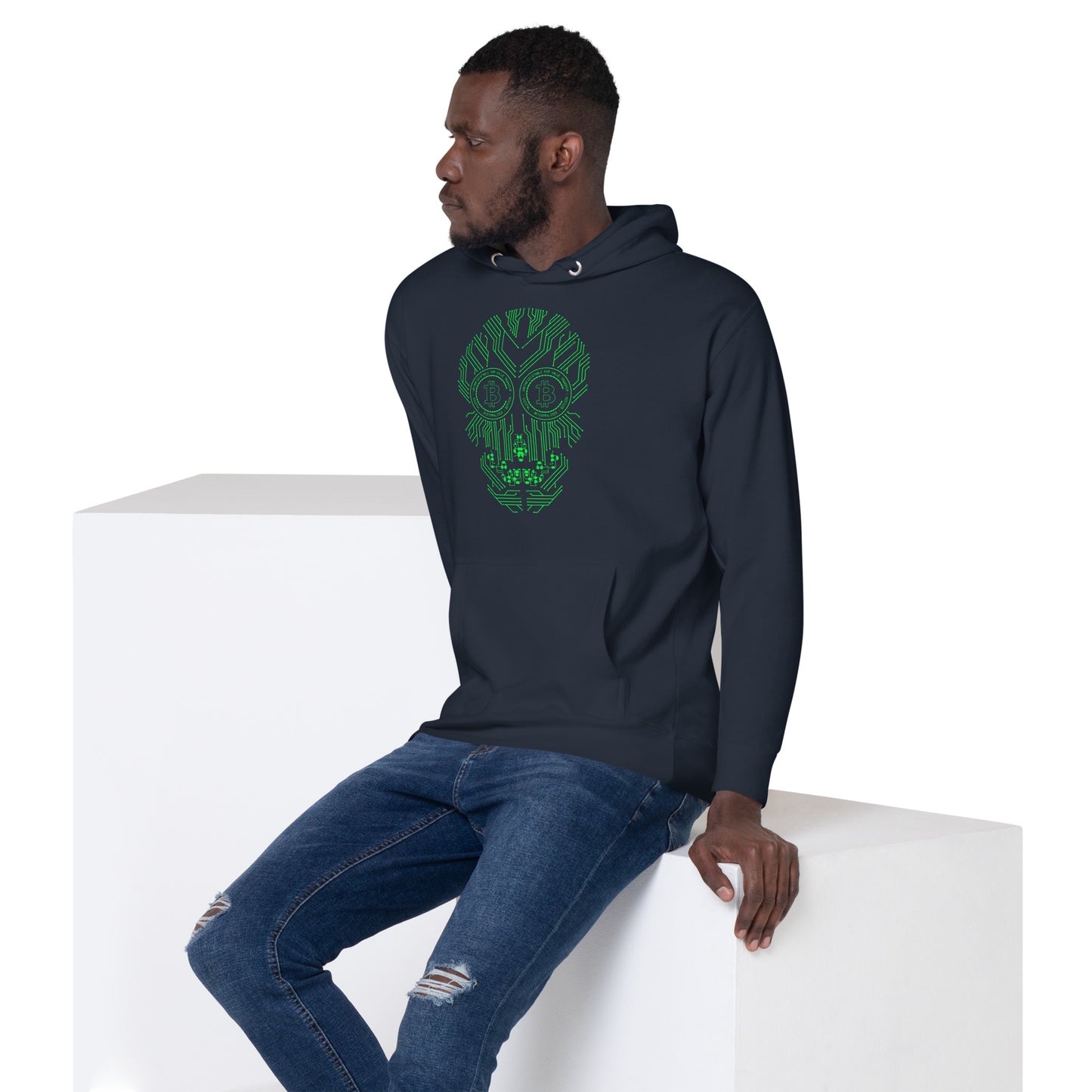 Bitcoin Skull Hoodie - Green edition