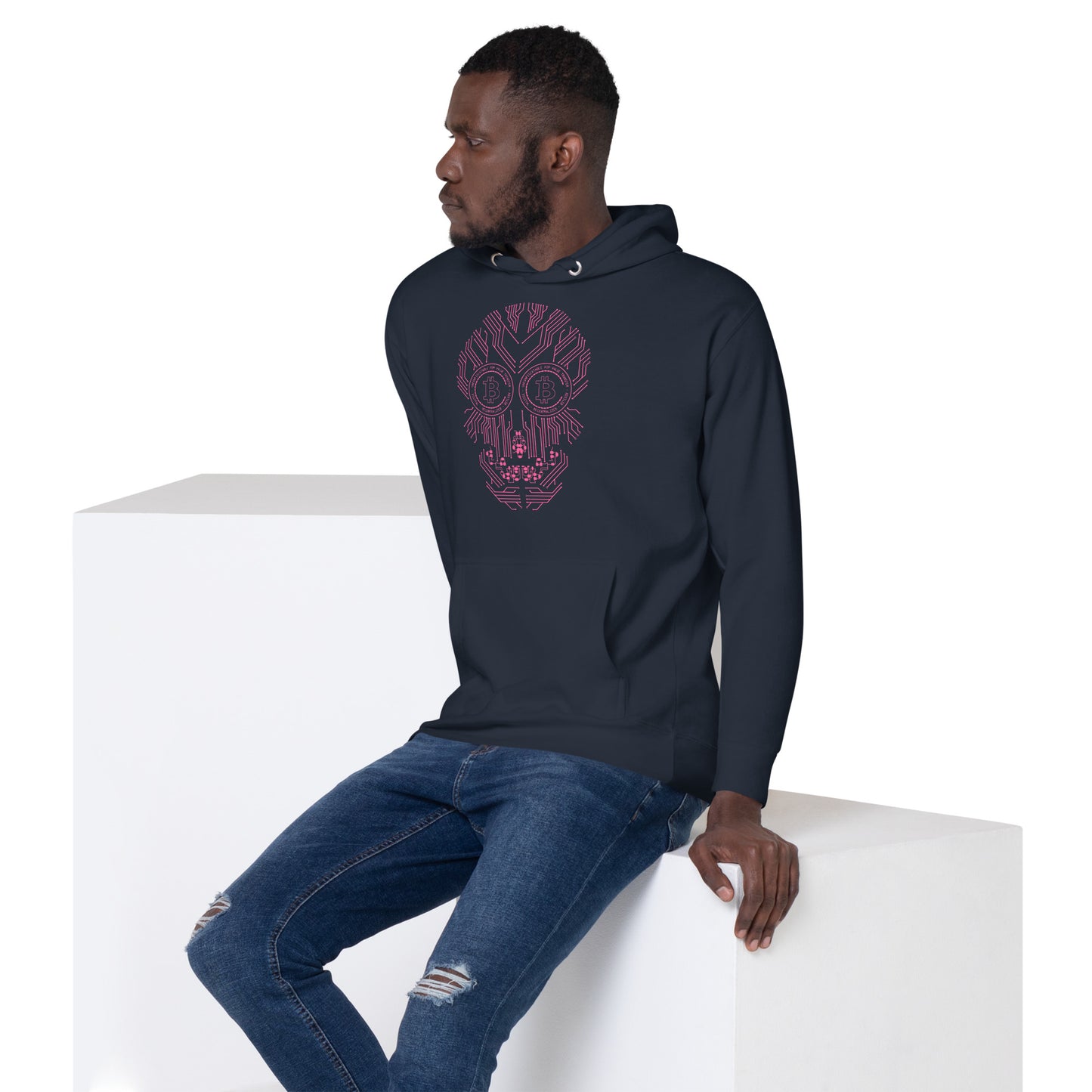 Bitcoin Skull Hoodie - Pink Edition