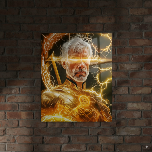 Large Saylor Card Art Printed to Metal  - Series 3 BTC Trading Cards
