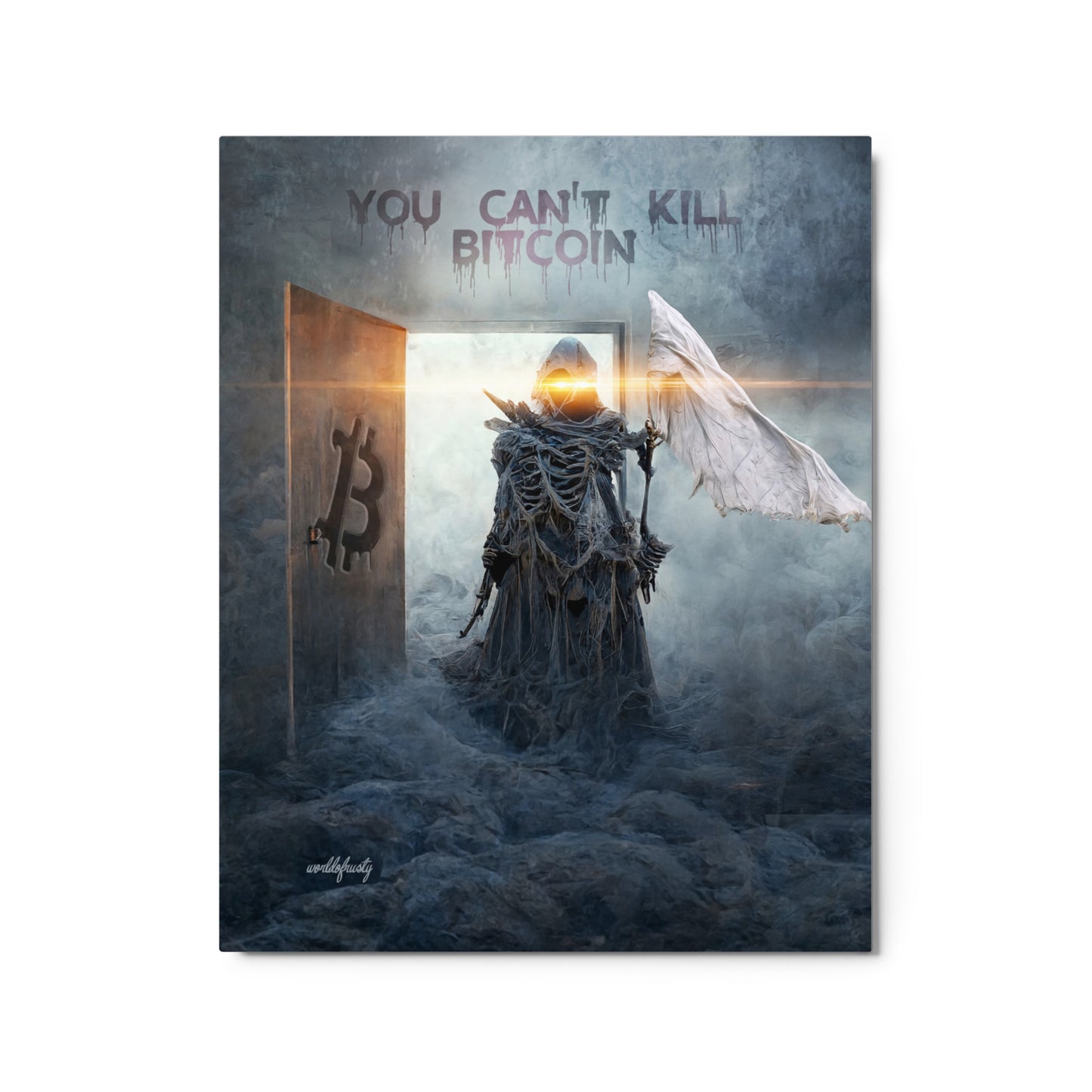 Metal BTC Card Display Artwork - The Reaper's Surrender